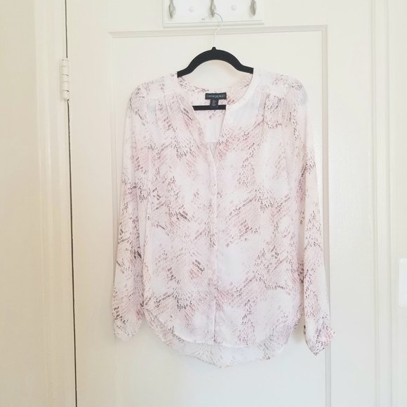 Cynthia Rowley Women's size Small Long-sleeved Snakeskin Blouse - Picture 2 of 8